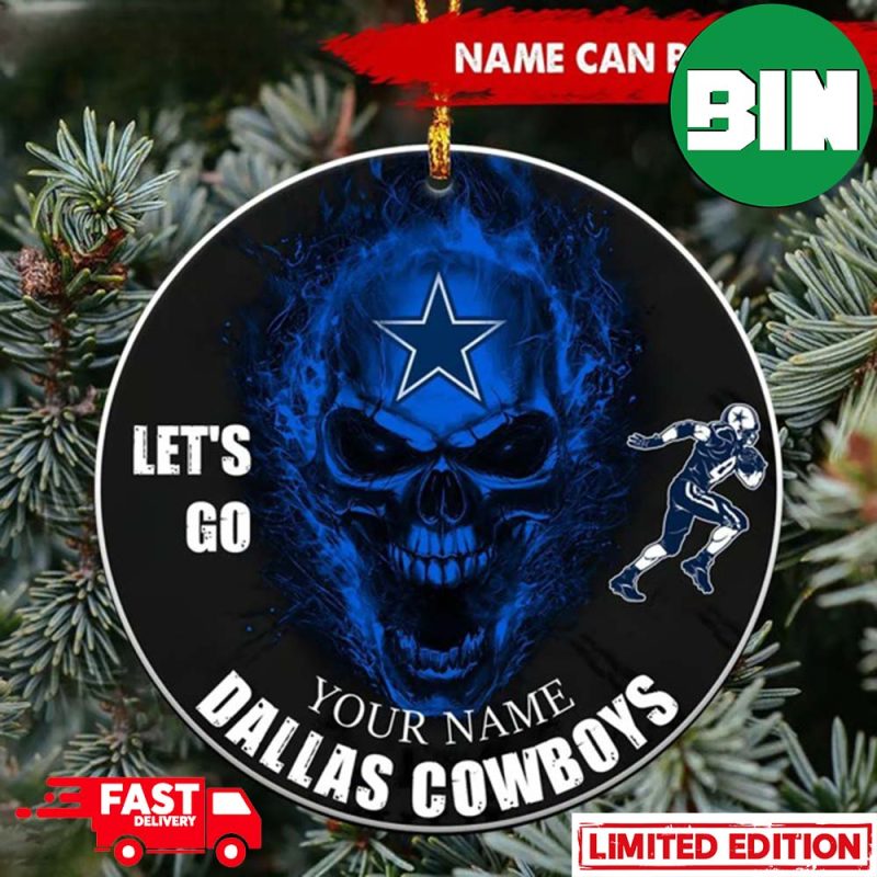 Custom Dallas Cowboys Nfl Christmas X Skull T Ornament Binteez