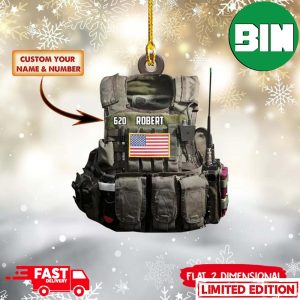 Custom Name Police Vest Army 2D Chrsitmas Gift Tree Decorations Ornament