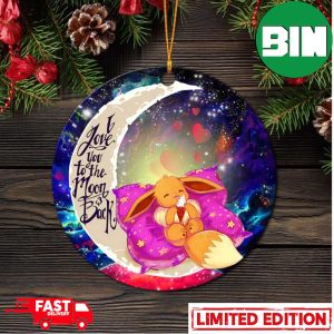 Cute Eevee Pokemon Sleep Night Love You To The Moon Galaxy Perfect Gift For Holiday Ornament