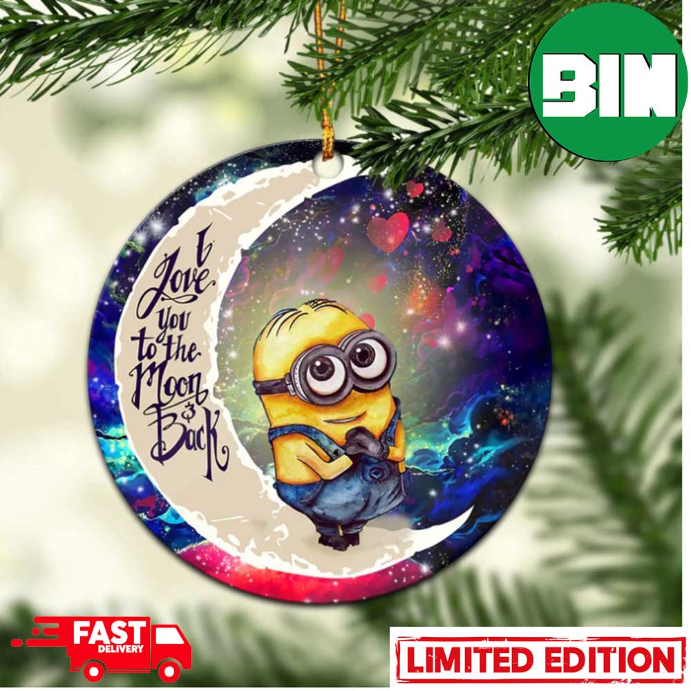Cute Minions Despicable Me Love You To The Moon Galaxy Perfect Gift For Holiday Ornament
