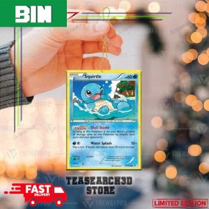 Cute Squirtle Pokemon Rare Card Christmas Hanging Tree Decorations 2023 Holiday Ornament