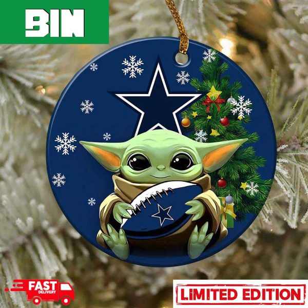 Dallas Cowboy Baby Yoda NFL 2023 Christmas Tree Decorations Ornament