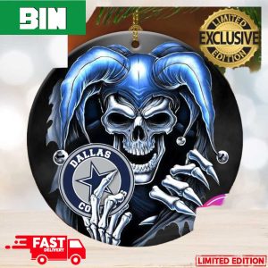 Dallas Cowboy NFL Skull Joker Xmas Gifts Personalized Christmas Tree Decorations Ornament For Fans