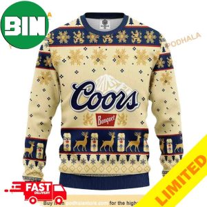 Deer Coors Banquet Beer Xmas Funny 2023 Holiday Custom And Personalized Idea Christmas Ugly Sweater