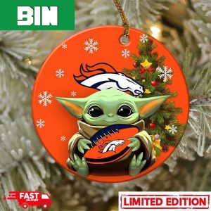 Denver Broncos Baby Yoda NFL 2023 Christmas Tree Decorations Ornament