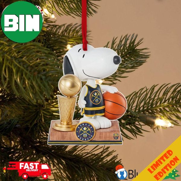 Denver Nuggets x Snoopy Peanuts Family 2023 NBA Finals Champions Trophy Christmas Tree Decorations Ornament