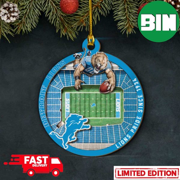 Detroit Lions NFL Stadium View Christmas Tree Decorations Ornament