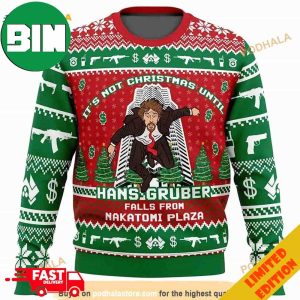 Die Hard It’s Not Christmas Until Hans Gruber Falls From Nakatomi Plaza Ugly Sweater