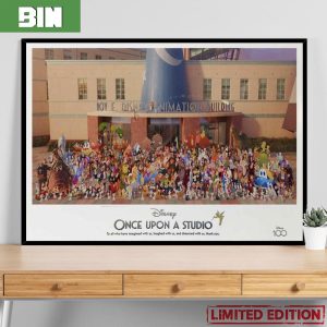 Disney 100 Once Upon A Studio Lithograph Animation Photo Characters Exclusive Assemble Home Decor Poster Canvas