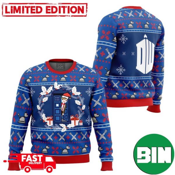 Doctor Who Tardis Holiday Gift 2023 Ugly Christmas Sweater