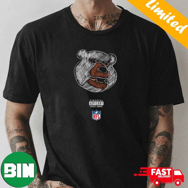 Vintage 90s Chicago Bears NFL T-Shirt Mens L Black USA Grizzly