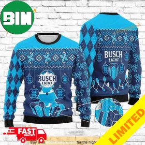 Drink Lover Gifts Busch Beer Xmas Funny 2023 Holiday Custom And Personalized Idea Christmas Ugly Sweater