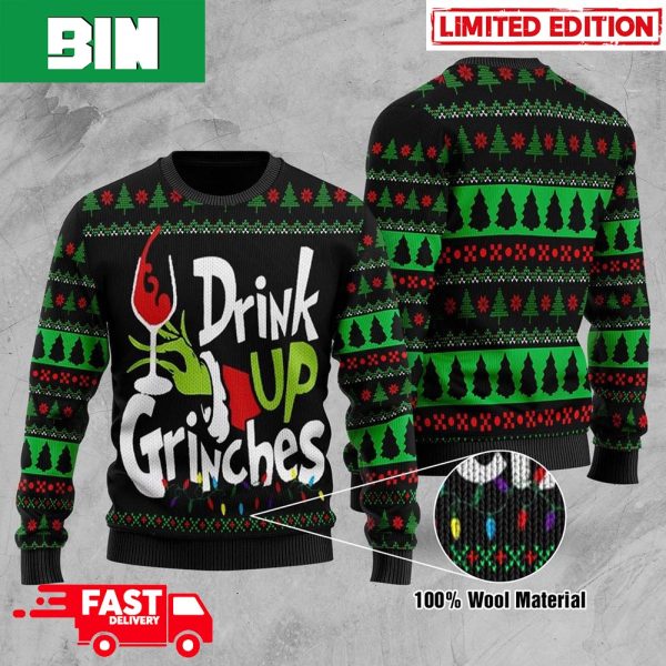 Drink Up Grinches Christmas 2023 Holiday Xmas Gift Ugly Sweater