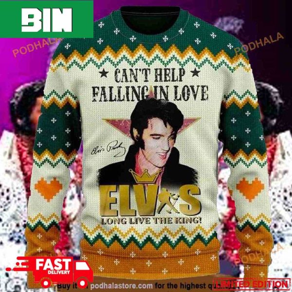 Elvis Presley Long Live The King Christmas 3D Ugly Sweater