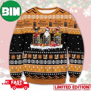 Evan Williams Bourbon Xmas Gift 2023 For Drink Lovers Ugly Christmas Sweater