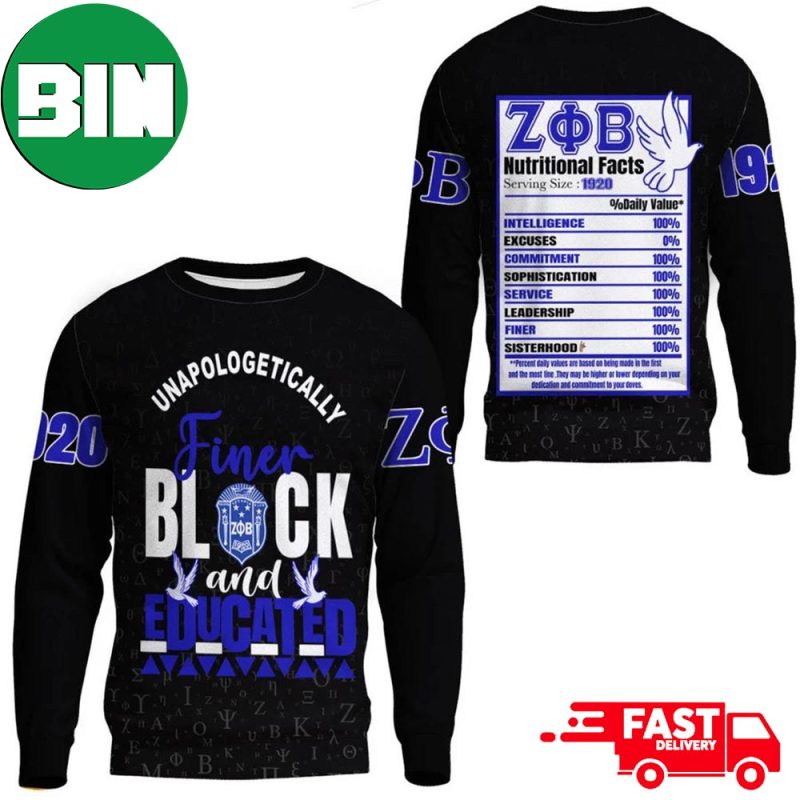 Finer Block And Educated Zeta Phi Beta 1920 Christmas Gift 2023 Xmas ...