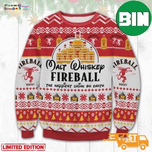 Fireball The Happiest Drink On Earth Ugly Christmas Sweater