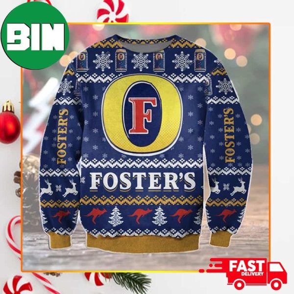 Foster’s Beer Christmas 2023 Holiday Gift For Beer Lovers Ugly Sweater