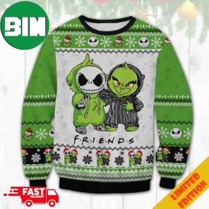 Friends Baby Jack Skellington Baby Grinch Nightmare Before Christmas 2023 Ugly Sweater