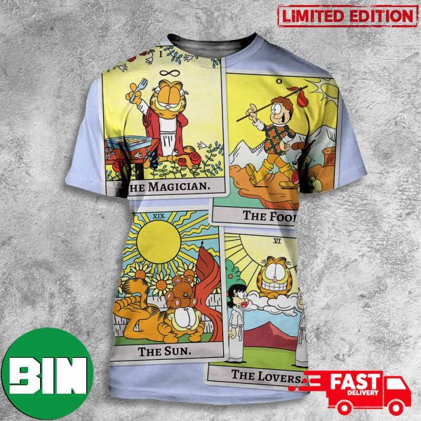 Garfield Jon Taking His Rightful Place Tarot Style 3D T-Shirt