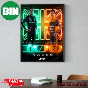 George Russell And Lando Norris 100 Race Starts F1 United States USGP Poster Canvas