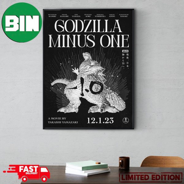 Godzilla Minus One A Movie By Takashi Yamazaki 2023 Movie Poster Canvas