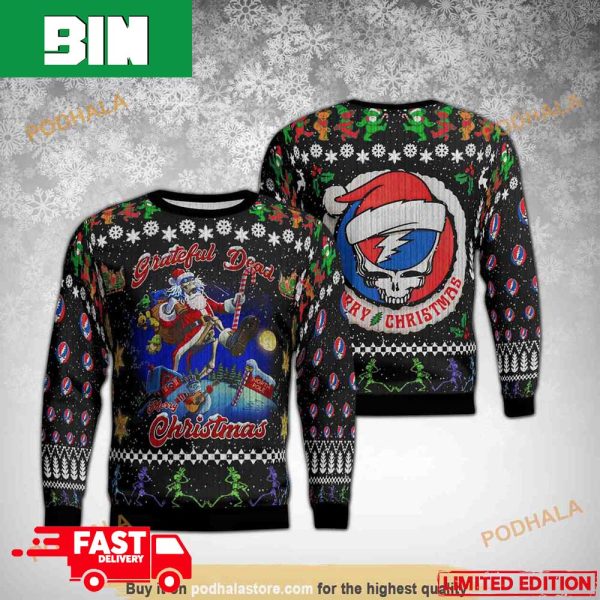 Grateful Dead Rock Band Santa Claus For Holiday 2023 Xmas Gift For Men And Women Funny Ugly Sweater