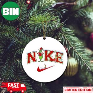 Grinch Christmas Nike Logo Gift For Sneaker Fans Holiday Gift 2023 Ornament
