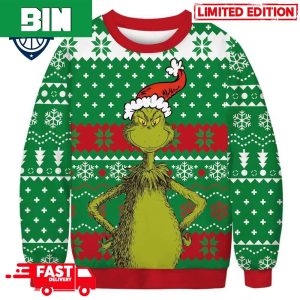 Grinch Wear Santa Hat Ugly Christmas Sweater