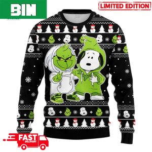 Grinch x Snoopy Xmas Gift For Family 2023 Ugly Christmas Sweater