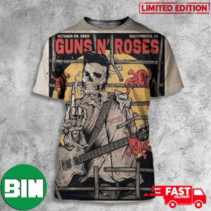 Guns N Roses At Discovery Park Sacramento California World Tour 8th October 2023 PowerTrip 3D T-Shirt
