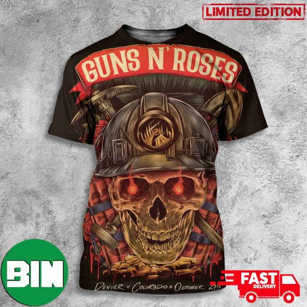 Guns N Roses Denver x Colorado x October 27th 2023 At Ball Arena North American Tour All Over Print T-Shirt