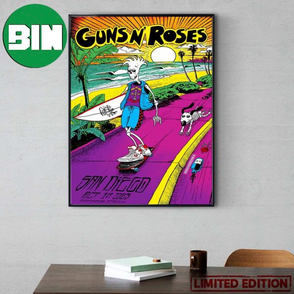 Guns N Roses In Snapdragon Stadium 1st October 2023 San Diego American Tour Poster Canvas