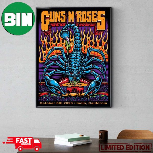 Guns N Roses October 6th 2023 North American Tour Indio California Empire Polo Club Poster Canvas