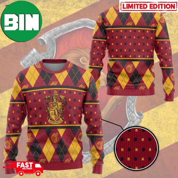 Harry Potter Gryffindor Christmas Gift For Vacation Ugly Sweater