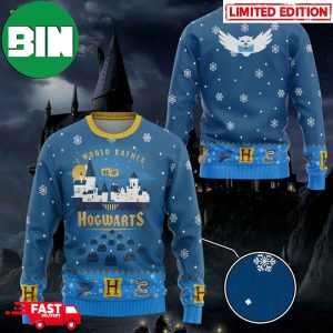 Harry Potter I Would Rather Be At Hogwarts Xmas Gift Ugly Sweater