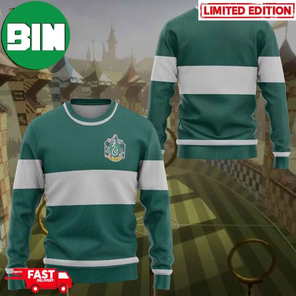 Harry Potter Slytherin Quidditch Custom Name For Family Ugly Sweater