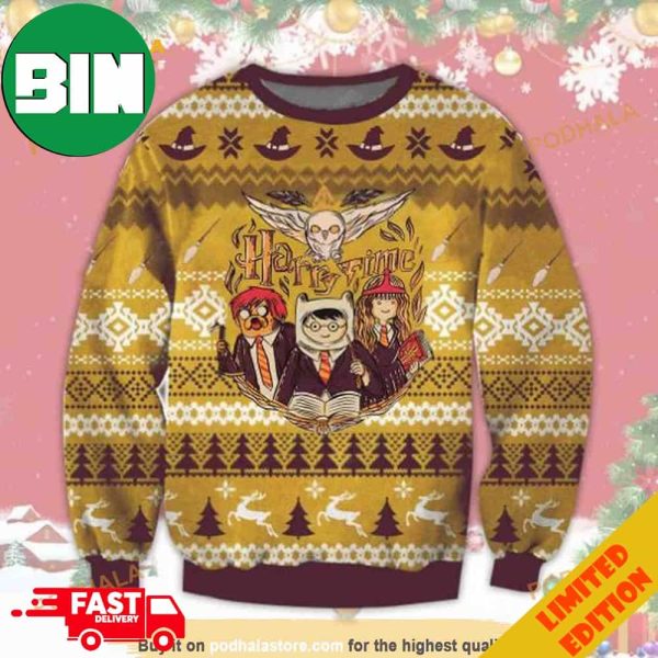 Harry Potter x Adventure Time Funny Potterhead Holiday 2023 Ugly Sweater For Men And Women