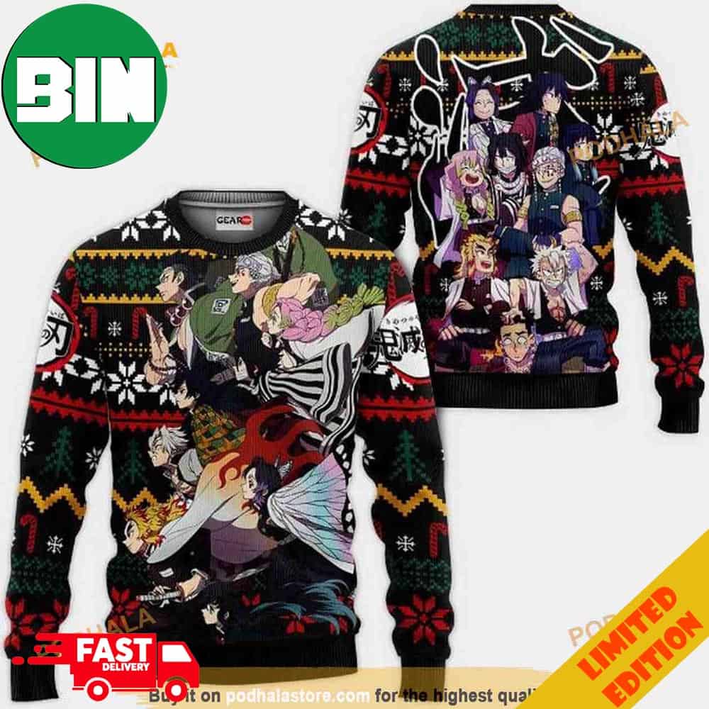 Hashira Team Anime Kimetsu No Yaiba Xmas Ugly Christmas Sweater