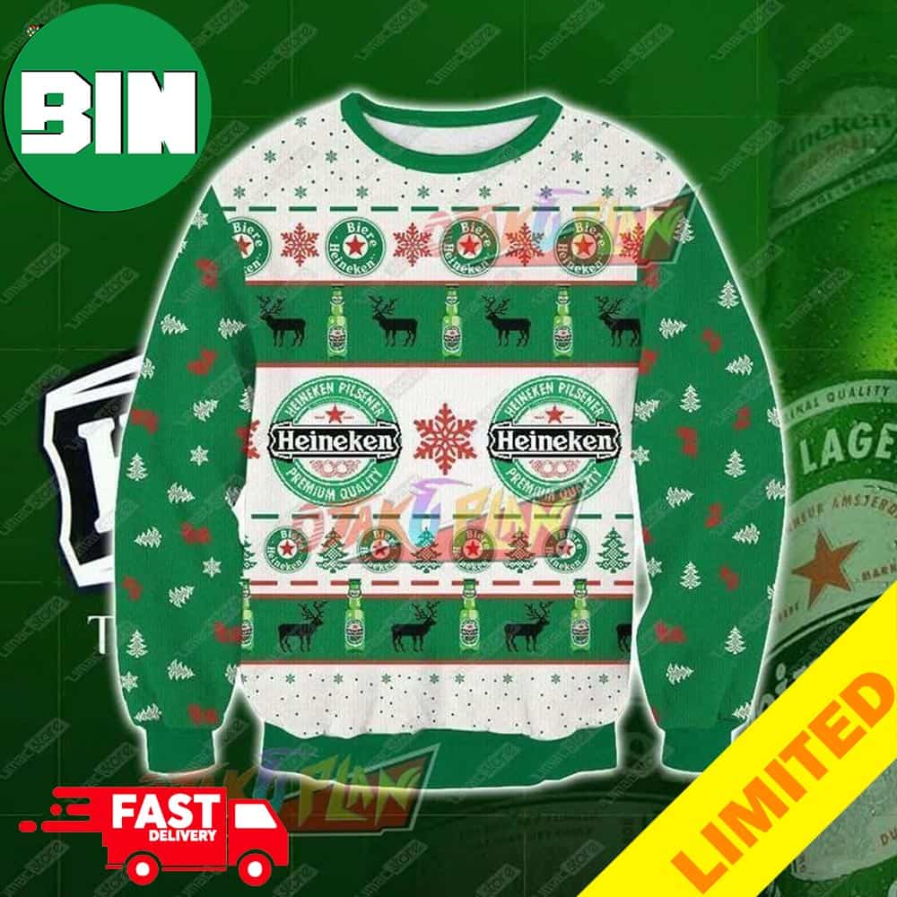 Heineken Beer Xmas Funny 2023 Holiday Custom And Personalized Idea Christmas Ugly Sweater