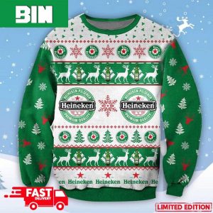 Heineken Logo Christmas Gift 2023 Holiday For Beer Lovers Xmas Ugly Sweater