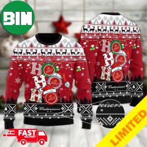 HoHoHo Budweiser Beer Xmas Funny 2023 Holiday Custom And Personalized Idea Christmas Ugly Sweater