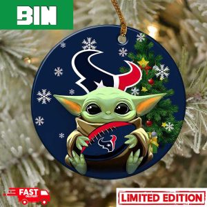 Houston Texans Baby Yoda NFL Football 2023 Christmas Tree Decorations Ornament