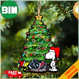 Houston Texans Customized Your Name Snoopy And Peanut Ornament Christmas Gifts For NFL Fans