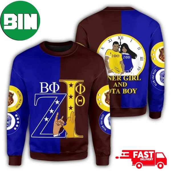 Iota Phi Theta Zeta Phi Beta Couple Christmas Gift 2023 Xmas Ugly Sweater