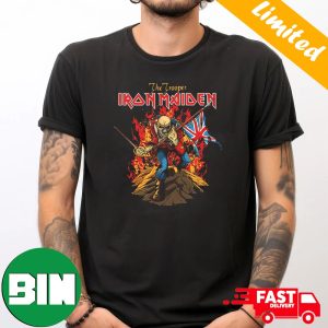 Iron Maiden The Trooper Flames War Fan Gifts Tee T-Shirt