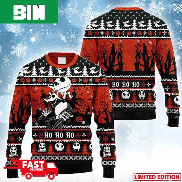 Jack Skellington And Zero Nightmare Before Christmas Ugly Sweater