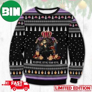 Jack Skellington Nightmare Before Crown Royal Ugly Christmas Sweater