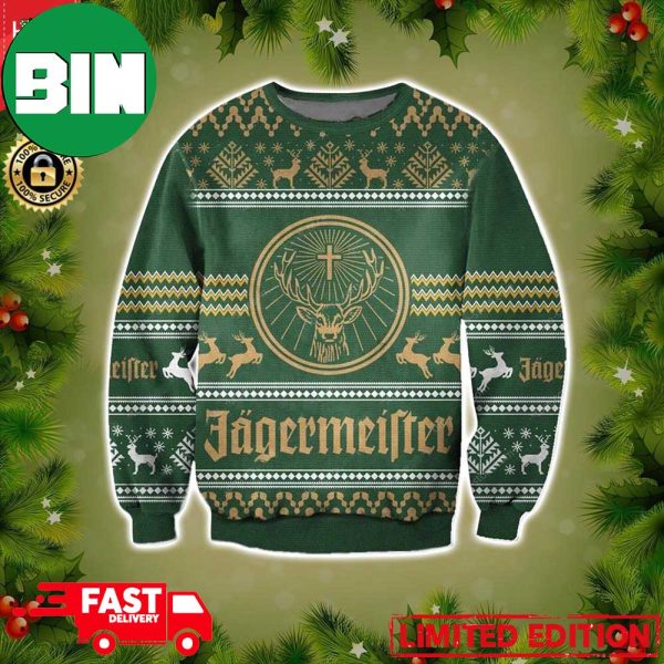 Jagermeister 3D Xmas Gift 2023 Ugly Christmas Sweater