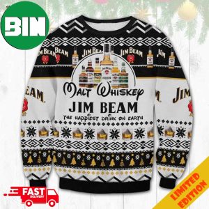 Jim Beam The Happiest Drink On Earth Ugly Christmas Sweater For Men And Women